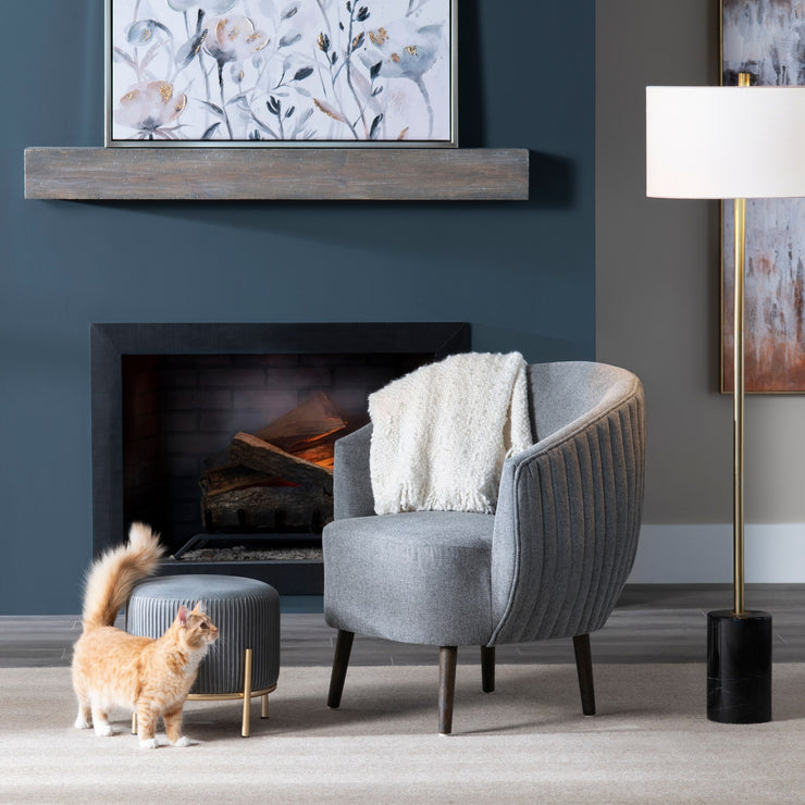 Crestview Collection Logan Gray Barrel Accent Chair