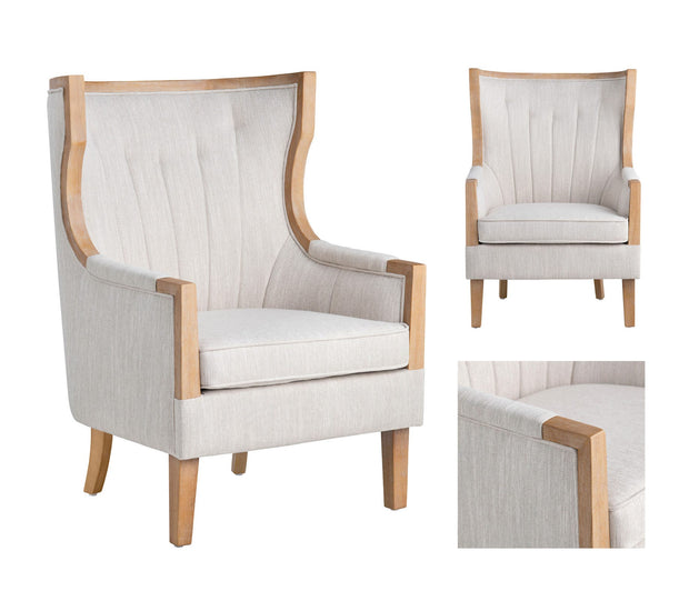 Crestview Collection Bennett Oatmeal Linen Accent Chair