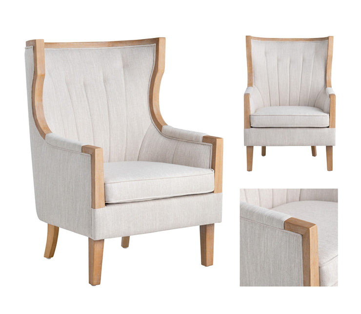 Crestview Collection Bennett Oatmeal Linen Accent Chair