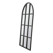 Essentials For Living Grid Arched Mirror ~ Matte Black Oak