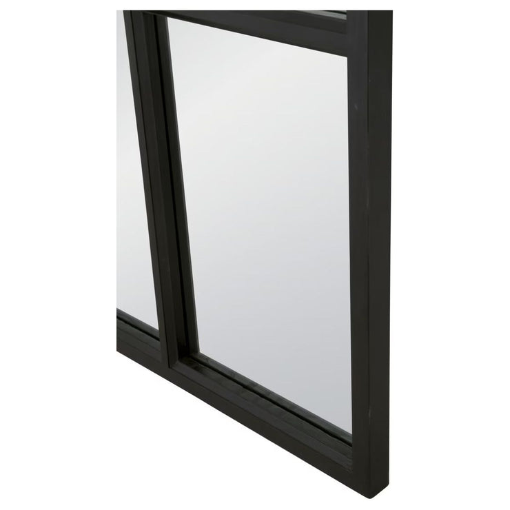 Essentials For Living Grid Arched Mirror ~ Matte Black Oak