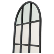 Essentials For Living Grid Arched Mirror ~ Matte Black Oak