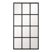 Essentials For Living Grid Mirror ~ Matte Black Oak