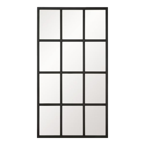 Essentials For Living Grid Mirror ~ Matte Black Oak