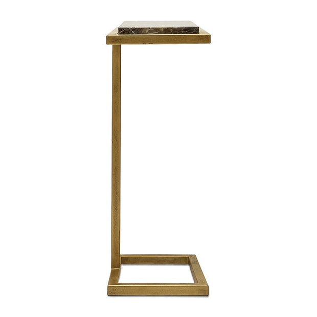 Casa Bella Living Iron Framed Antique Gold With Brown Marble Martini Table