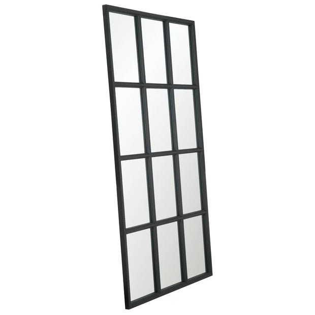 Essentials For Living Grid Mirror ~ Matte Black Oak