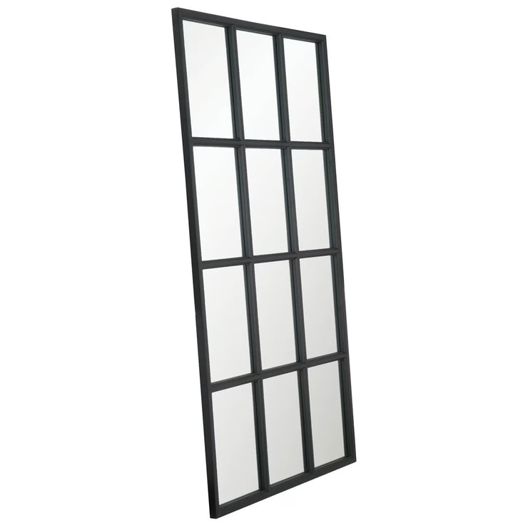 Essentials For Living Grid Mirror ~ Matte Black Oak