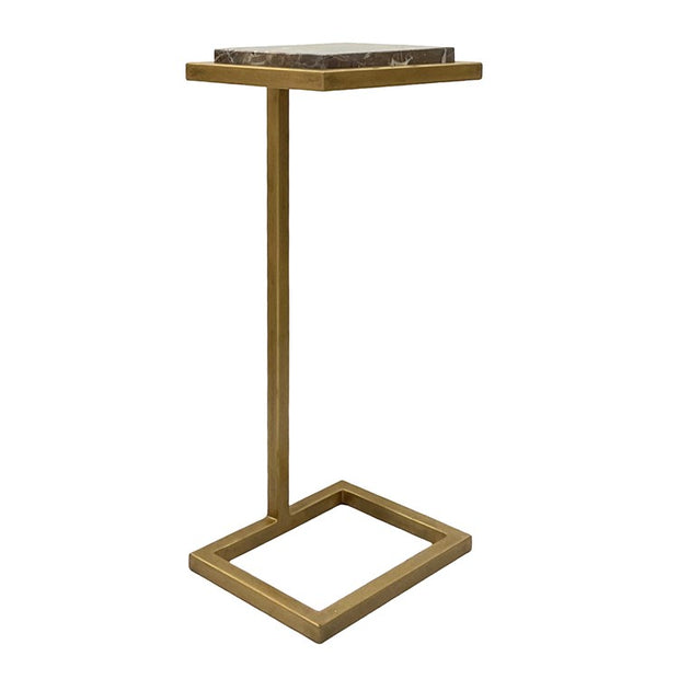 Casa Bella Living Iron Framed Antique Gold With Brown Marble Martini Table
