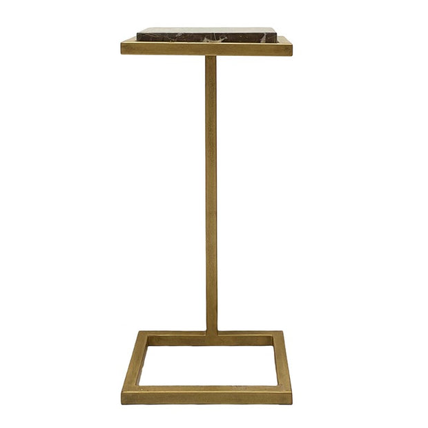Casa Bella Living Iron Framed Antique Gold With Brown Marble Martini Table