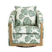 Crestview Collection Palmetto Palm Leaf Print Accent Chair