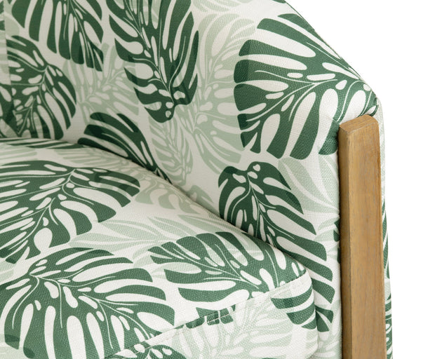 Crestview Collection Palmetto Palm Leaf Print Accent Chair