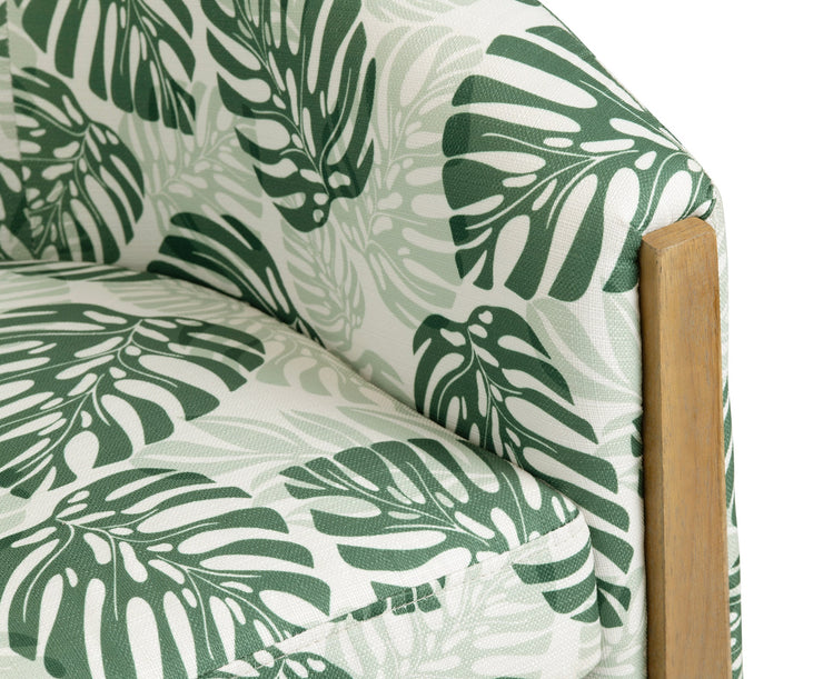 Crestview Collection Palmetto Palm Leaf Print Accent Chair