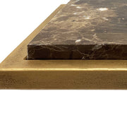 Casa Bella Living Iron Framed Antique Gold With Brown Marble Martini Table
