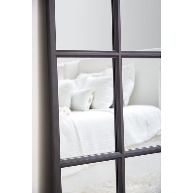 Essentials For Living Grid Mirror ~ Matte Black Oak