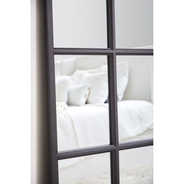 Essentials For Living Grid Mirror ~ Matte Black Oak