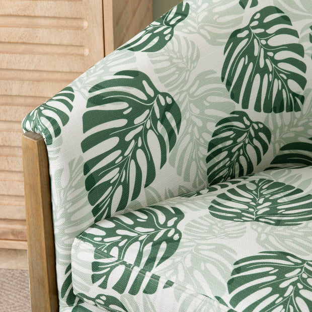 Crestview Collection Palmetto Palm Leaf Print Accent Chair