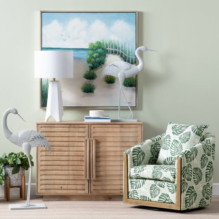 Crestview Collection Palmetto Palm Leaf Print Accent Chair