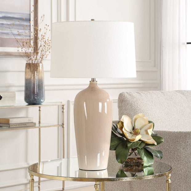 Casa Bella Living Sandy Gray Glazed Ceramic Lamp