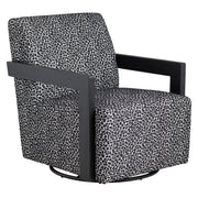 Crestview Collection Serengetti Black and White Print Fabric Swivel Chair
