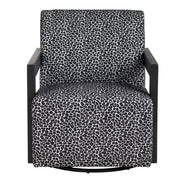 Crestview Collection Serengetti Black and White Print Fabric Swivel Chair