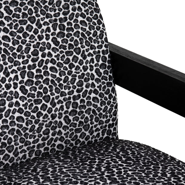 Crestview Collection Serengetti Black and White Print Fabric Swivel Chair