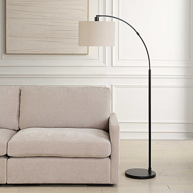 Casa Bella Living Black Finished Metal Arched Floor Lamp