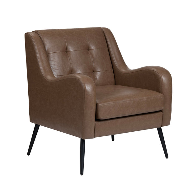 Crestview Collection Williams Brown Faux Leather Accent Chair
