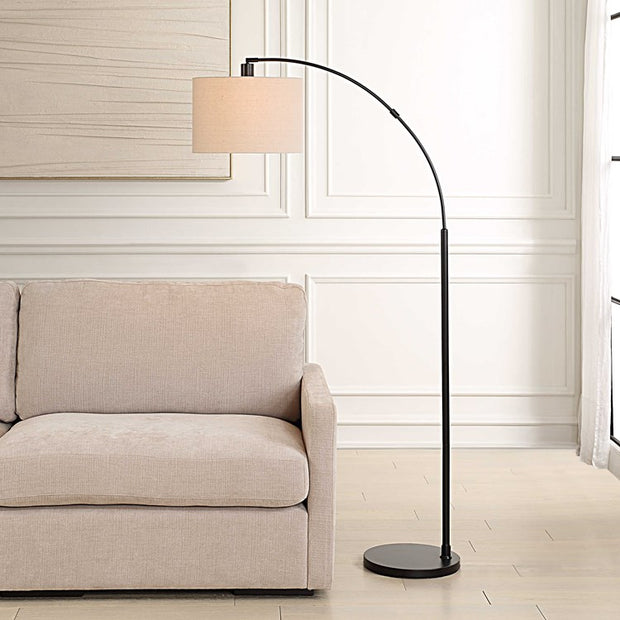 Casa Bella Living Black Finished Metal Arched Floor Lamp