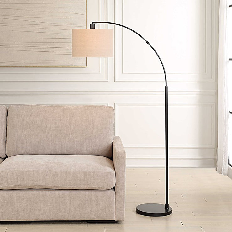 Casa Bella Living Black Finished Metal Arched Floor Lamp