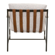 Essentials For Living Brando Club Chair~ Howell Natural, Chestnut Top Grain Leather, Natural Gray Oak With Black Iron