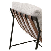 Essentials For Living Brando Club Chair~ Howell Natural, Chestnut Top Grain Leather, Natural Gray Oak With Black Iron