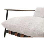 Essentials For Living Brando Club Chair~ Howell Natural, Chestnut Top Grain Leather, Natural Gray Oak With Black Iron