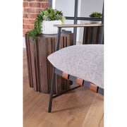 Essentials For Living Brando Club Chair~ Howell Natural, Chestnut Top Grain Leather, Natural Gray Oak With Black Iron