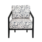 Crestview Collection Rorschach Black and White Linen Accent Chair