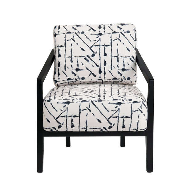 Crestview Collection Rorschach Black and White Linen Accent Chair