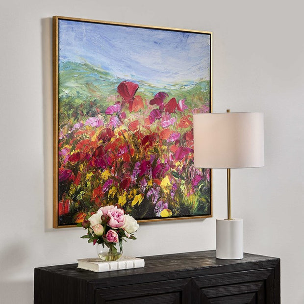 Casa Bella Living Red Poopy Gallery Framed Canvas