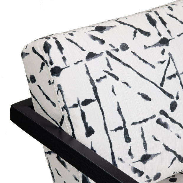 Crestview Collection Rorschach Black and White Linen Accent Chair