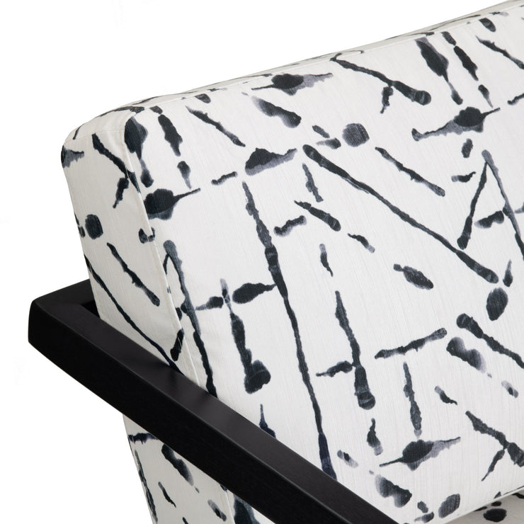 Crestview Collection Rorschach Black and White Linen Accent Chair