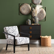 Crestview Collection Rorschach Black and White Linen Accent Chair