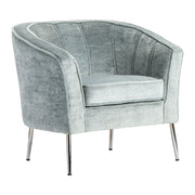 Crestview Collection Jefferson Light Grey Velvet Accent Chair
