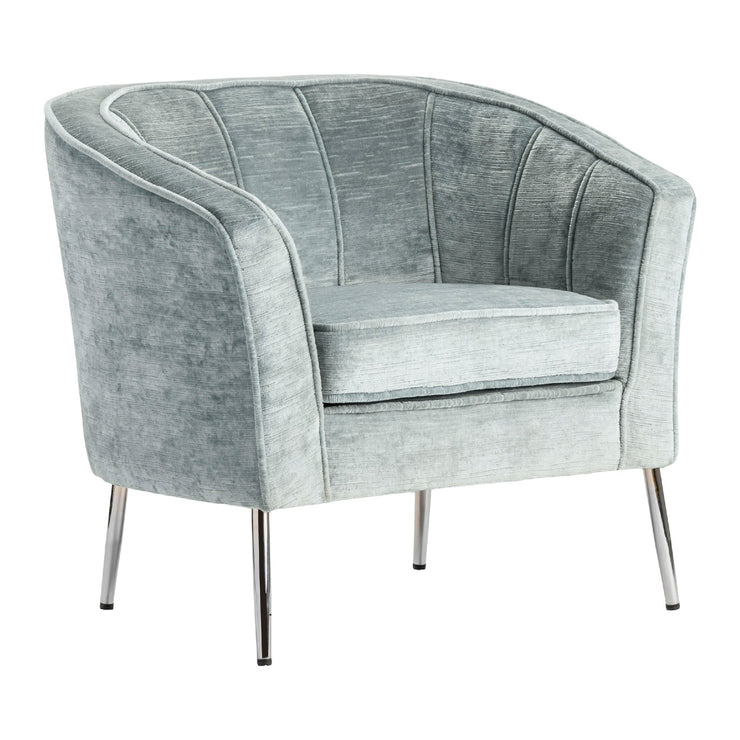 Crestview Collection Jefferson Light Grey Velvet Accent Chair