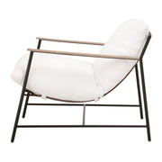 Essentials For Living Brando Club Chair~ LiveSmart Peyton-Pearl, Chestnut Top Grain Leather, Natural Gray Oak With Black Iron