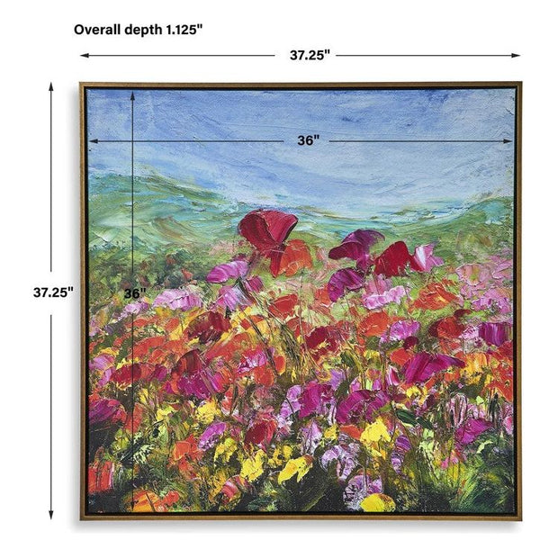 Casa Bella Living Red Poopy Gallery Framed Canvas