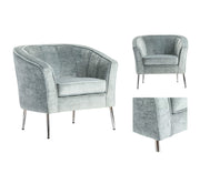 Crestview Collection Jefferson Light Grey Velvet Accent Chair