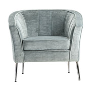 Crestview Collection Jefferson Light Grey Velvet Accent Chair