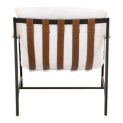 Essentials For Living Brando Club Chair~ LiveSmart Peyton-Pearl, Chestnut Top Grain Leather, Natural Gray Oak With Black Iron