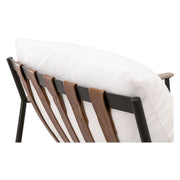 Essentials For Living Brando Club Chair~ LiveSmart Peyton-Pearl, Chestnut Top Grain Leather, Natural Gray Oak With Black Iron