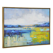 Casa Bella Living Calm Water Colors Gold Framed Canvas