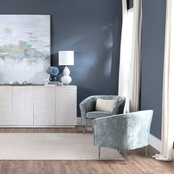 Crestview Collection Jefferson Light Grey Velvet Accent Chair