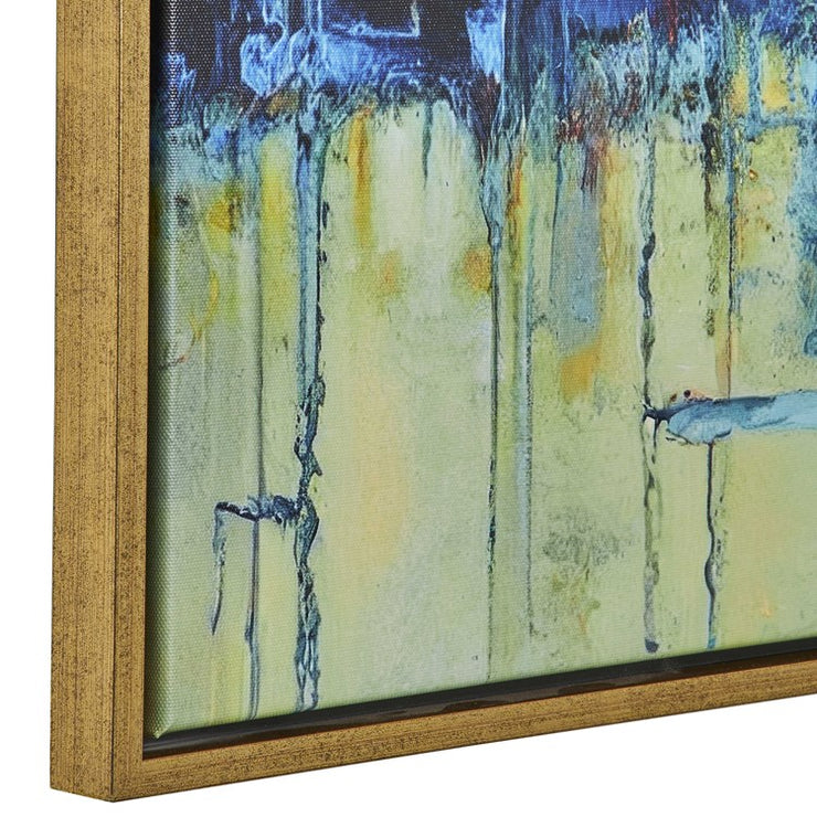 Casa Bella Living Calm Water Colors Gold Framed Canvas